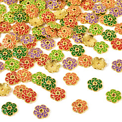 200Pcs 5 Colors Alloy Enamel Bead Caps&nbsp;FIND-TA0008-37