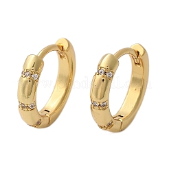 Sparkling Cubic Zirconia Huggie Hoop Earrings for Girl Women&nbsp;EJEW-H126-15G