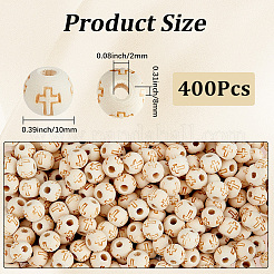 400Pcs Natural Round Wood Beads&nbsp;WOOD-PA0001-49