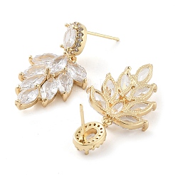 Brass with Glass Dangle Stud Earrings&nbsp;EJEW-Q800-04KCG