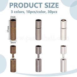 30Pcs 3 Colors Brass Bayonet Clasps&nbsp;KK-OC0001-60B