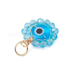 7Pcs 7 Colors Handmade Lampwork Glass Beaded Pendants&nbsp;PALLOY-JF04515