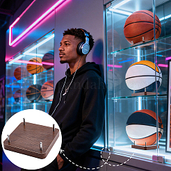 MDF Sport Ball Display Stands with Metal Support&nbsp;ODIS-WH0099-282