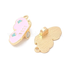Alloy Pearl Pink and Sky Blue Enamel Split Pendants&nbsp;PALLOY-V006-03C-G