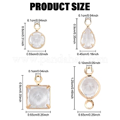 80Pcs 4 Styles Brass Cubic Zirconia Charms Sets&nbsp;ZIRC-YW0001-27