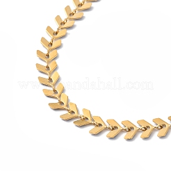 Enamel Ear of Wheat Link Chain Necklace&nbsp;NJEW-P220-02G-07