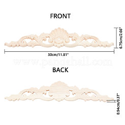Natural Solid Wood Carved Onlay Applique Craft&nbsp;WOOD-WH0101-71
