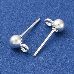 304 Stainless Steel Ball Post Stud Earring Findings&nbsp;STAS-Z035-01S-C