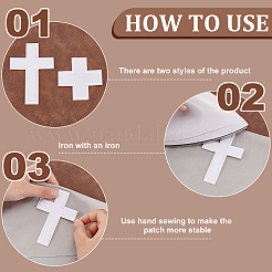 12Pcs 2 Styles Cross Polyester Embroidery Sew on Appliques&nbsp;PATC-FG0002-08