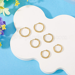 6Pcs 202 Stainless Steel Huggie Hoop Earrings&nbsp;EJEW-TA0008-63