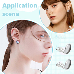60Pcs 316 Stainless Steel Clip-on Earring Findings&nbsp;STAS-ME0001-61