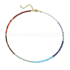 3.5mm Chakra Gemstone Round Beaded Necklaces&nbsp;NJEW-JN05161