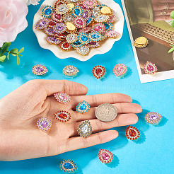 90Pcs 6 Colors Alloy Glass Cabochons&nbsp;FIND-TA0007-91