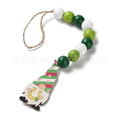 Saint Patrick's Day Wood Gnome Pendant Decoration&nbsp;HJEW-G023-01A