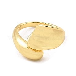 Leaf Shape Rack Plating Brass Open Cuff Rings&nbsp;RJEW-G294-02G