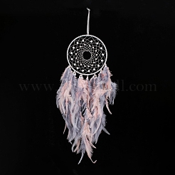Iron Woven Web/Net with Feather Pendant Decorations&nbsp;AJEW-B017-26