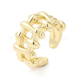 Brass Hollow Open Cuff Rings&nbsp;RJEW-K089-03G