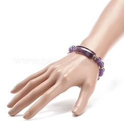 Natural Amethyst Rectangle Beaded Stretch Bracelet&nbsp;BJEW-JB08982-05