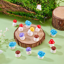 15Pcs Opaque Resin Mushroom Display Decoration&nbsp;DJEW-TADJ0001-01