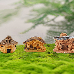 3Pcs 3 Styles Resin House Decorations&nbsp;DJEW-LP0001-25