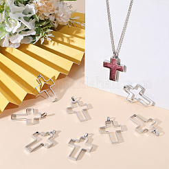 12Pcs 304 Stainless Steel Open Back Bezel Pendants&nbsp;PALLOY-BBC00013