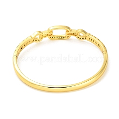 Brass Micro Pave Clear Cubic Zirconia Hollow Rectangle Hinged Bangles for Woman&nbsp;BJEW-M312-03D-G