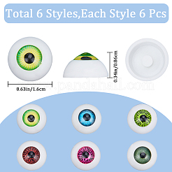 36pcs 6 colors Half Round Acrylic Craft Eyes&nbsp;KY-GF0001-45
