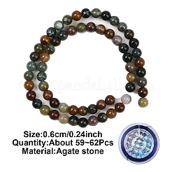 DIY Natuarl Indian Agate Bead Beacelet/Necklaces Making Kits&nbsp;DIY-YW0012-88D