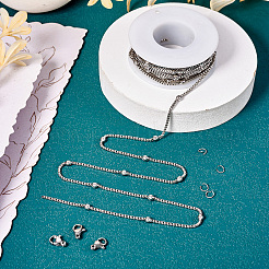 DIY Stainless Steel Satellite Chains Necklace Jewelry Kits&nbsp;DIY-TA0010-46