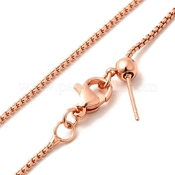 1.5mm Rack Plating Brass Box Chain Adjustable Slider Necklaces for Women Men&nbsp;MAK-L044-05RG
