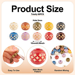 60Pcs Wood Beads&nbsp;WOOD-TA0002-79C