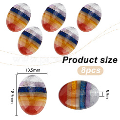 8Pcs Chakra Natural Mixed Gemstone Cabochons&nbsp;G-GO0001-50