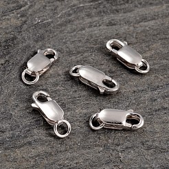 Anti-Tarnish Rhodium Plated 925 Sterling Silver Lobster Claw Clasps&nbsp;STER-K014-H154-12mm-P