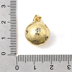 Sports Theme Brass Micro Pave Clear Cubic Zirconia Pendants&nbsp;KK-A296-09A-G
