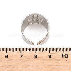 304 Stainless Steel Wide Band Cuff Open Rings for Women&nbsp;RJEW-A102-08P