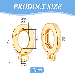 2Pcs 925 Sterling Silver Oval Spring Gate Rings&nbsp;STER-PH0003-75G