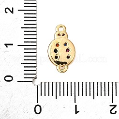 Brass Micro Pave Colorful Cubic Zirconia Links&nbsp;KK-D356-18G