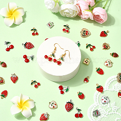 40Pcs 20 Styles  Strawberry & Cherry Alloy Pendants&nbsp;FIND-SC0019-92