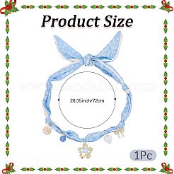 Flower Alloy Enamel & Resin & Glass & Plastic Pearl & Rhinestone Tassel Scarf Choker Necklaces&nbsp;NJEW-SP0001-16C