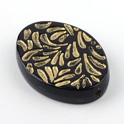 Oval Plating Acrylic Beads&nbsp;X-PACR-Q102-52B