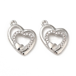 Brass Micro Pave Cubic Zirconia Pendants&nbsp;KK-E071-18P