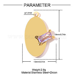 Stainless Steel Cubic Zirconia Pendants&nbsp;STAS-OY011-37G