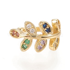 Brass Micro Pave Cubic Zirconia Cuff Earrings&nbsp;EJEW-M195-06M