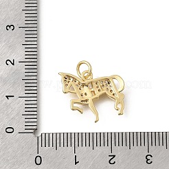 Brass Micro Pave Clear Cubic Zirconia Pendants&nbsp;KK-Z155-06G-03