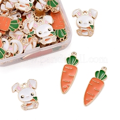 50Pcs 2 Styles Alloy Enamel Pendants&nbsp;ENAM-LS0001-26LG