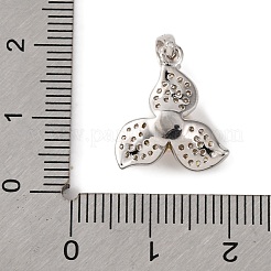 Rhodium Plated 925 Sterling Silver Micro Pave Clear Cubic Zirconia Pendants&nbsp;STER-C009-07P