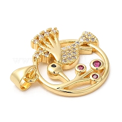 Brass Micro Pave Cubic Zirconia Pendants&nbsp;KK-D027-11G