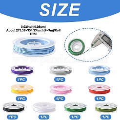 10 Rolls 10 Colors Nylon Braided Cord&nbsp;NWIR-FS0001-03