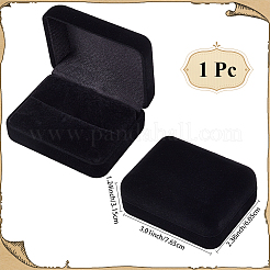 Rectangle Flocking Jewelry Ring Packing Boxes with Flip Lids&nbsp;CON-WH20010-04B