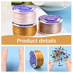 3 Rolls 3 Colors Special Coated Nylon Beading Threads for Seed Beads&nbsp;OCOR-PA0001-01A